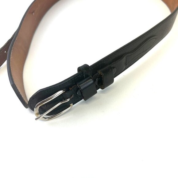 Kenny Rogers Vintage Shrunken Grain Cowhide Black Leather Belt Style 72635 Sz 36 - Picture 3 of 8